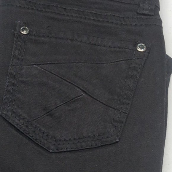 LIKE NEW BLACK ROCK & ROLL COWGIRL MIDRISE BOOT JEANS 31x32  CRYSTALS 💎 - Picture 11 of 13